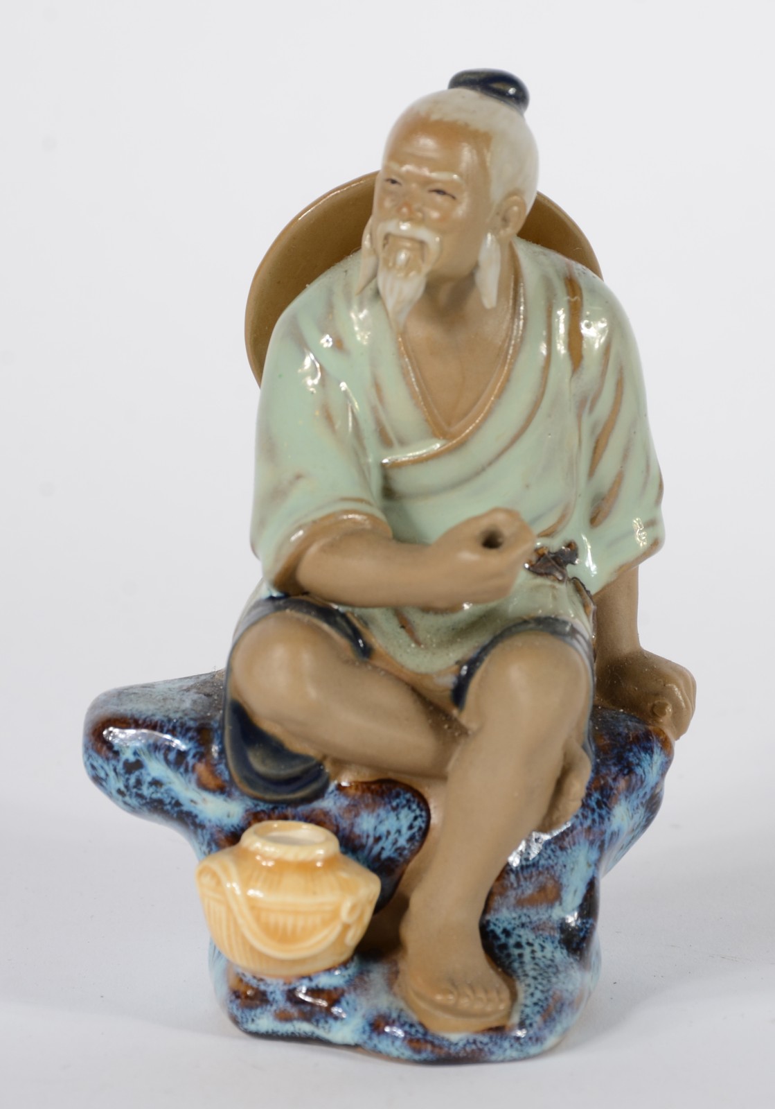 Conjunto com 8 estatuetas diversas de cerâmica oriental policromada. - foto 6 de 10