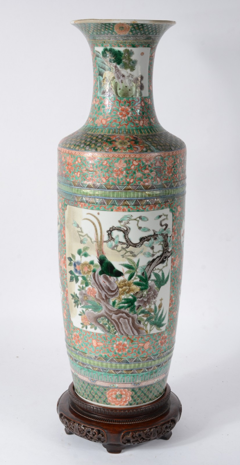 Grande vaso de porcelana chinesa, esmaltes da família verde... - foto 1 de 5