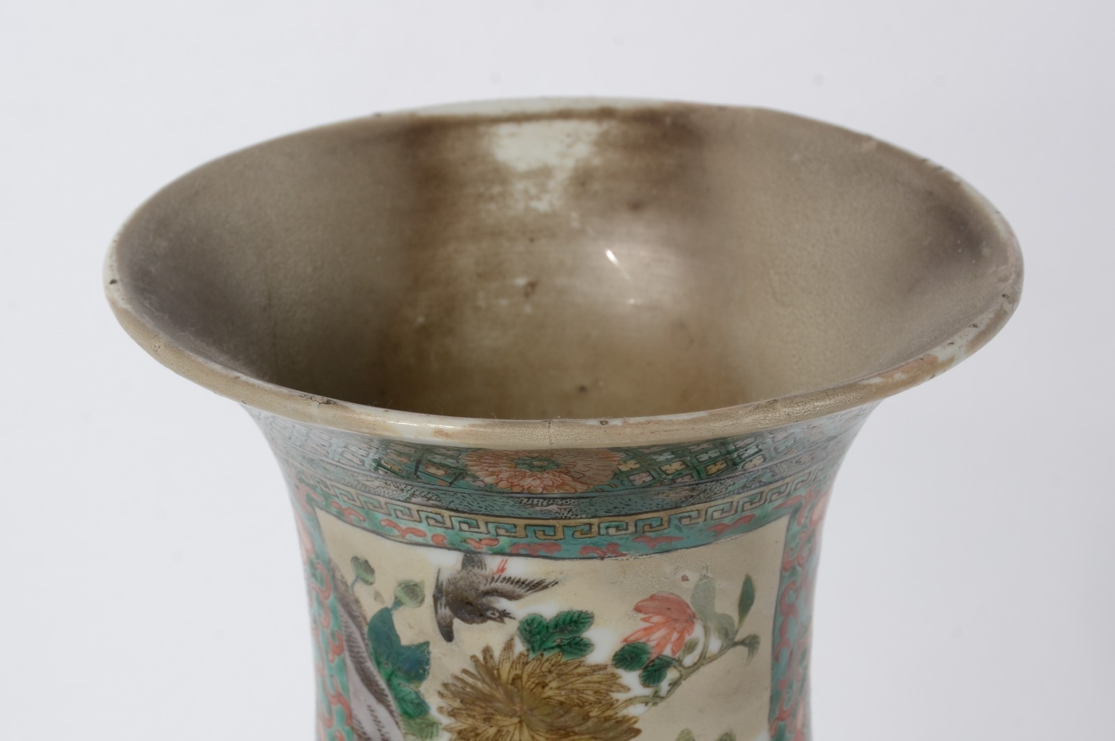 Grande vaso de porcelana chinesa, esmaltes da família verde... - foto 4 de 5