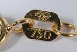 Colar de ouro 18 k., contraste 750 mls. (Por mo... - Colar de ouro 18 k., contraste 750 mls. (Por motivos de segurança a peça não se encontra na loja).