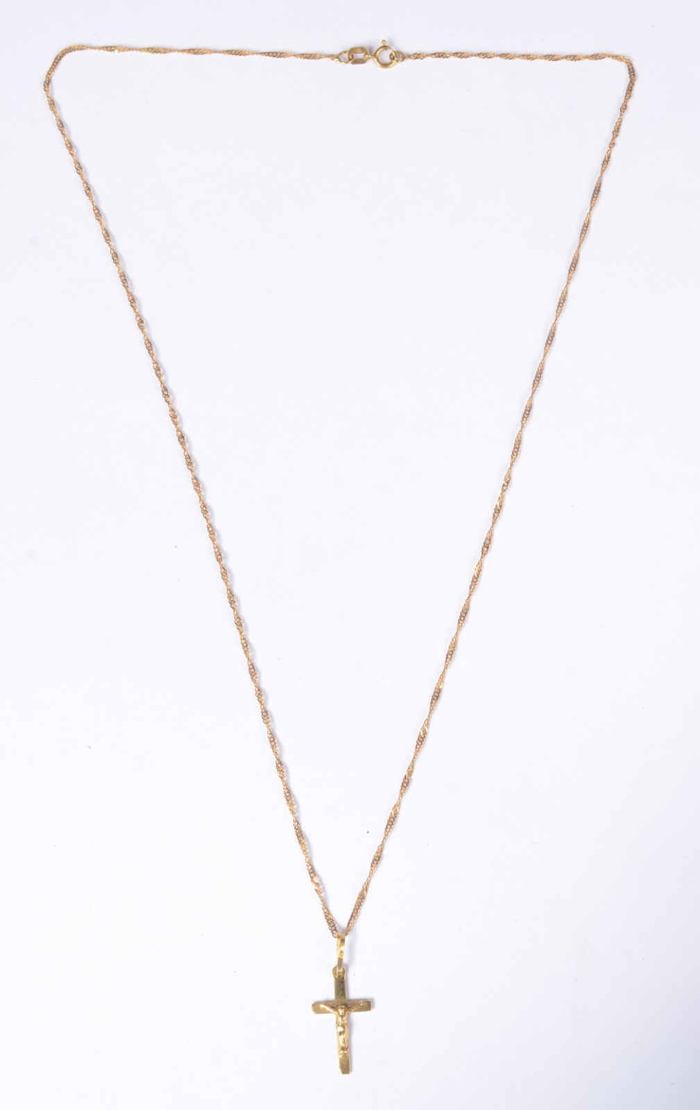 Colar com crucifixo de ouro 18 k., contraste 750 mls. (Por motivos de... - foto 2 de 6