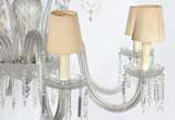 Lustre para 6 luzes de cristal, pingentes lapid... - Lustre para 6 luzes de cristal, pingentes lapidados, enfeites na forma de serpentinas.<br><br>