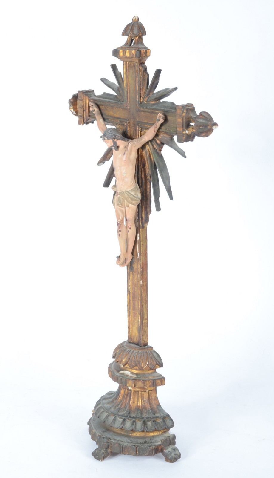 Crucifixo de madeira nobre com figura de Cristo de madeira entalhada... - foto 3 de 11