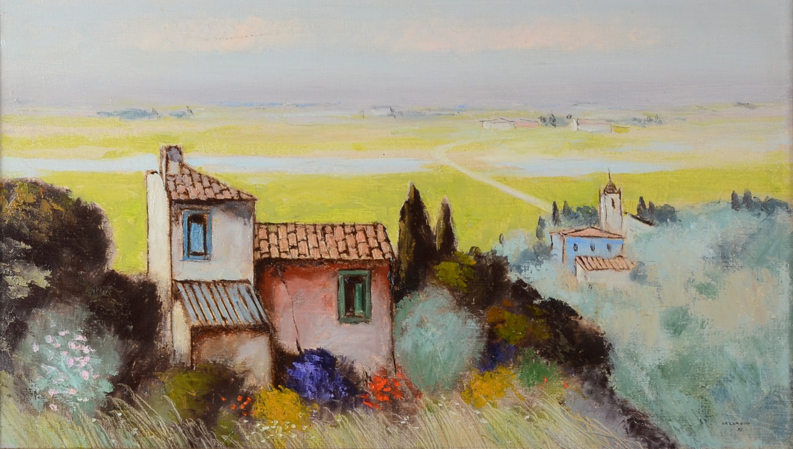  Domenico Lazzarini (1920-1987), Paisagem com Casário - foto 1 de 4