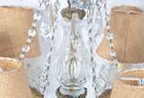 Lustre para 6 luzes de metal dourado com pingen... - Lustre para 6 luzes de metal dourado com pingentes e contas de cristal lapidada.