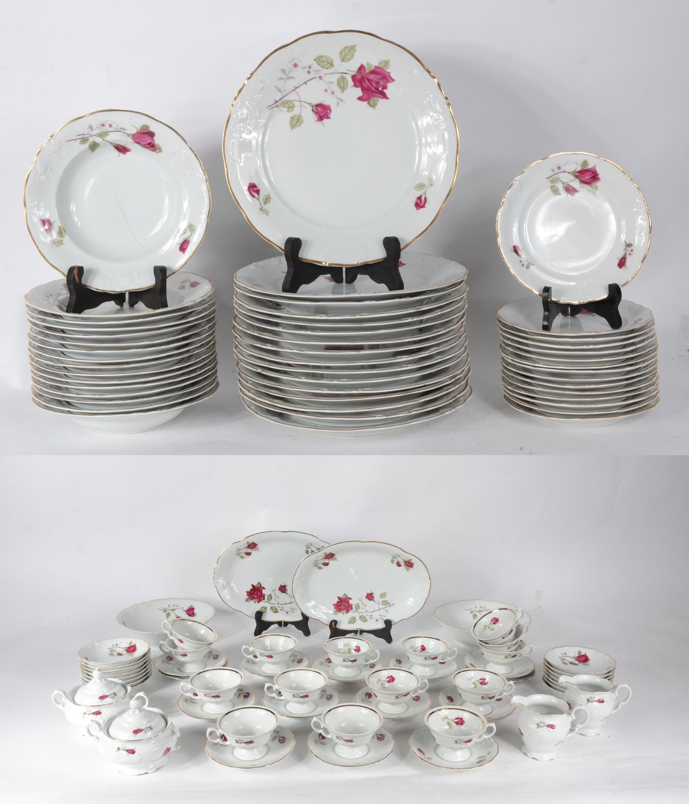 Aparelho de jantar e chá de porcelana polonesa - Wawel, na cor branca... - foto 1 de 10