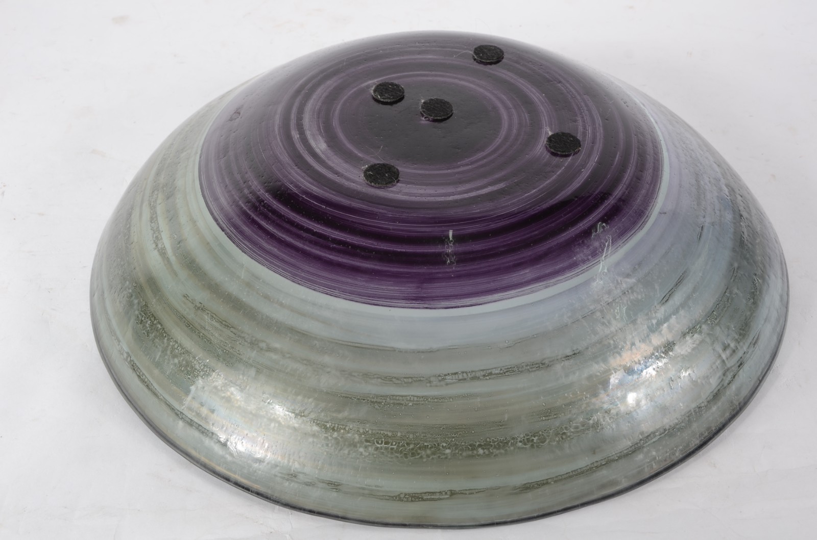 Grande bowl/centro de mesa de vidro decorativo com detalhe na cor... - foto 3 de 3