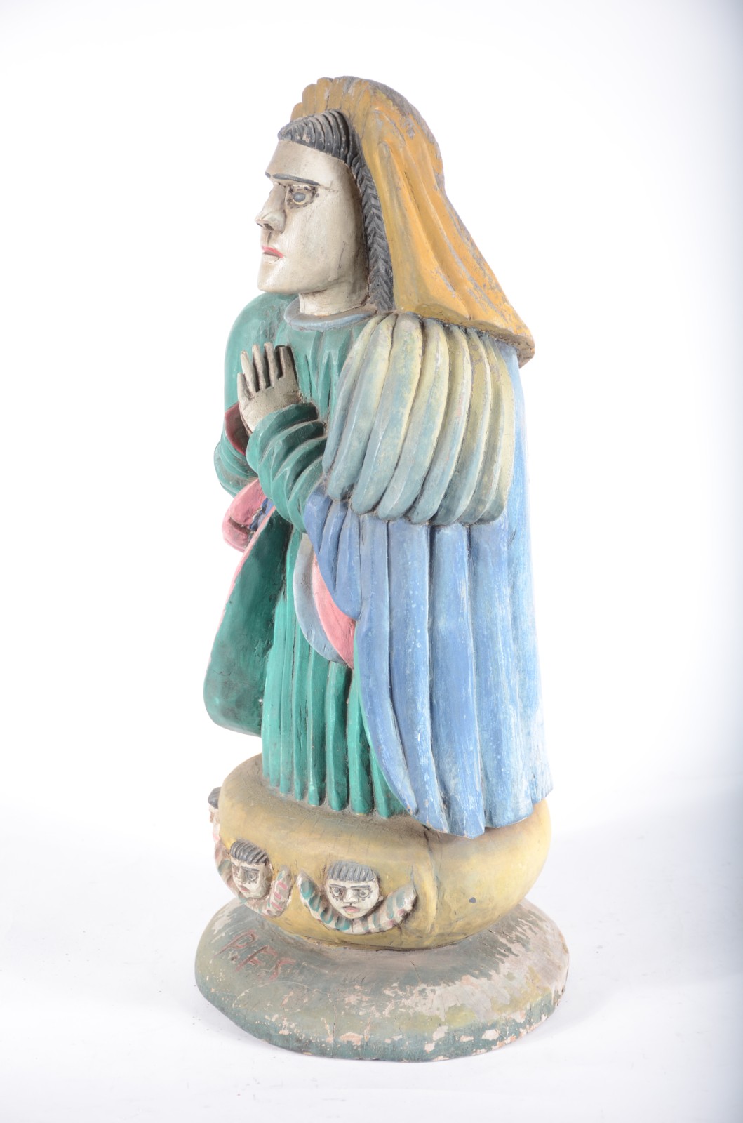Escultura de madeira entalhada representando Nossa Senhora. Pedro... - foto 2 de 8