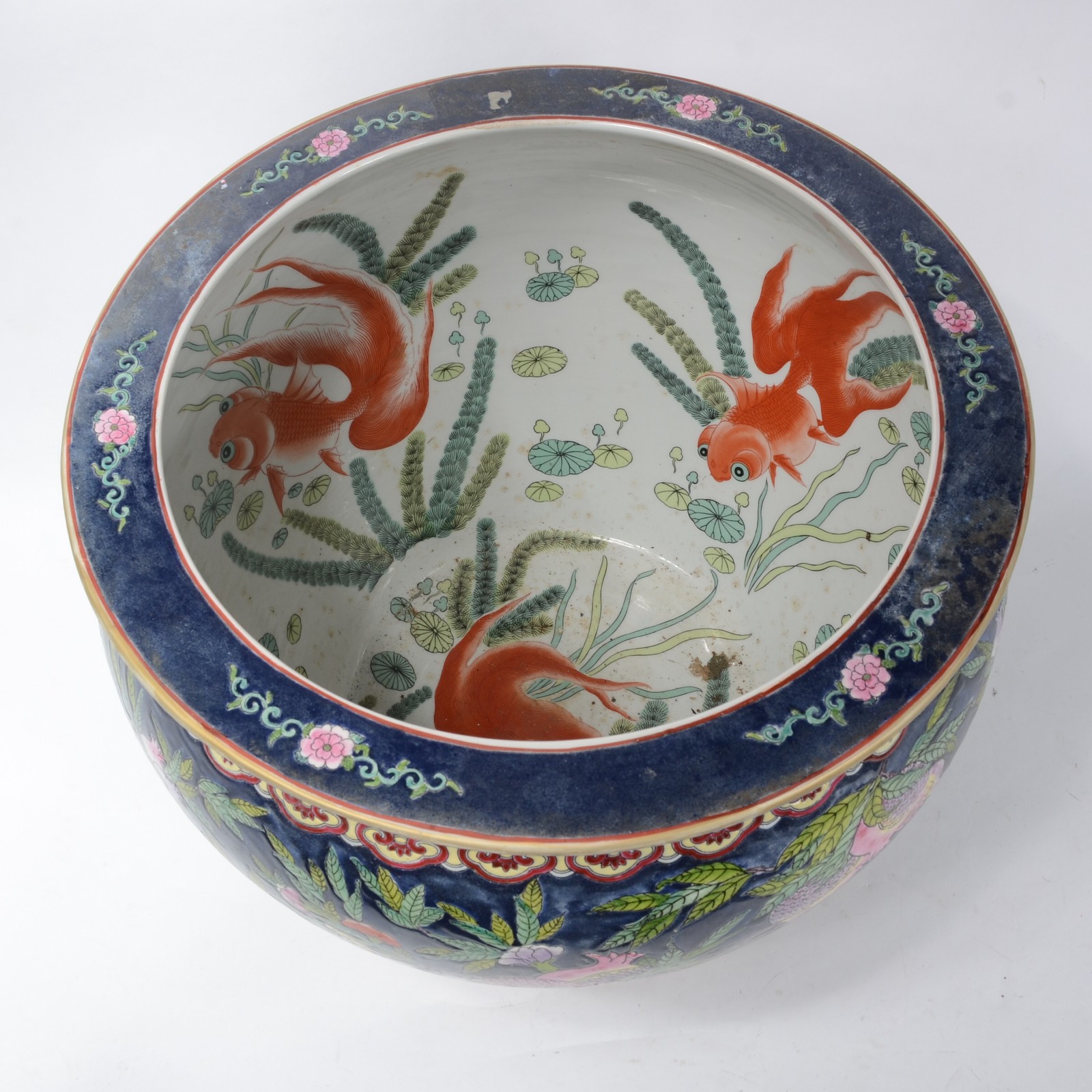 Aquário/cachepot de porcelana chinesa decorado com flores em... - foto 4 de 7