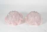 Par de bowls de vidro decorativo na cor rosa. - Par de bowls de vidro decorativo na cor rosa.