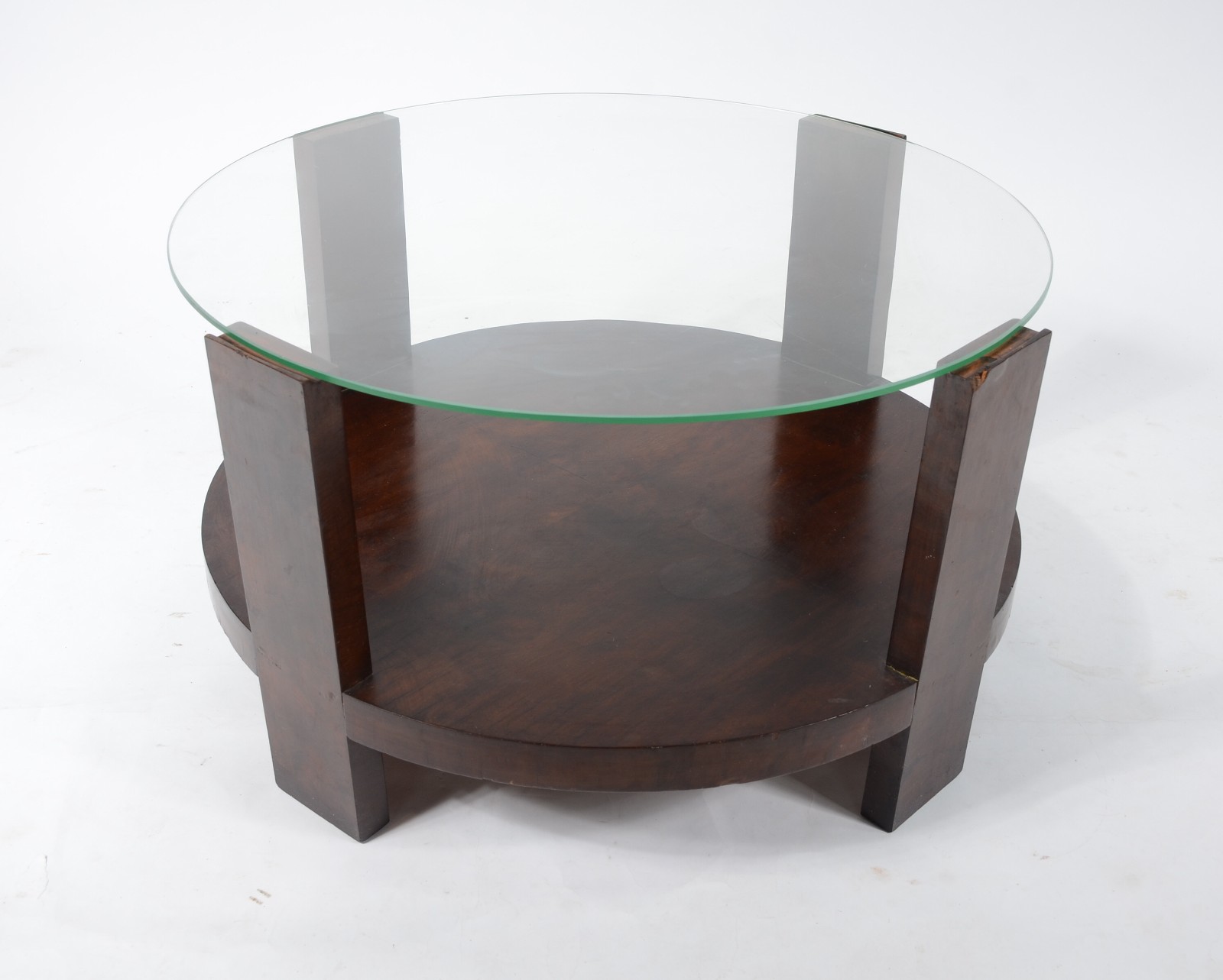 Mesa de centro de madeira nobre, quatro pernas unidas por platô... - foto 2 de 5