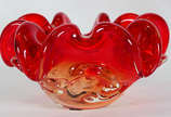 Cinzeiro de  Murano  vermelho - Cinzeiro de  Murano  vermelho
