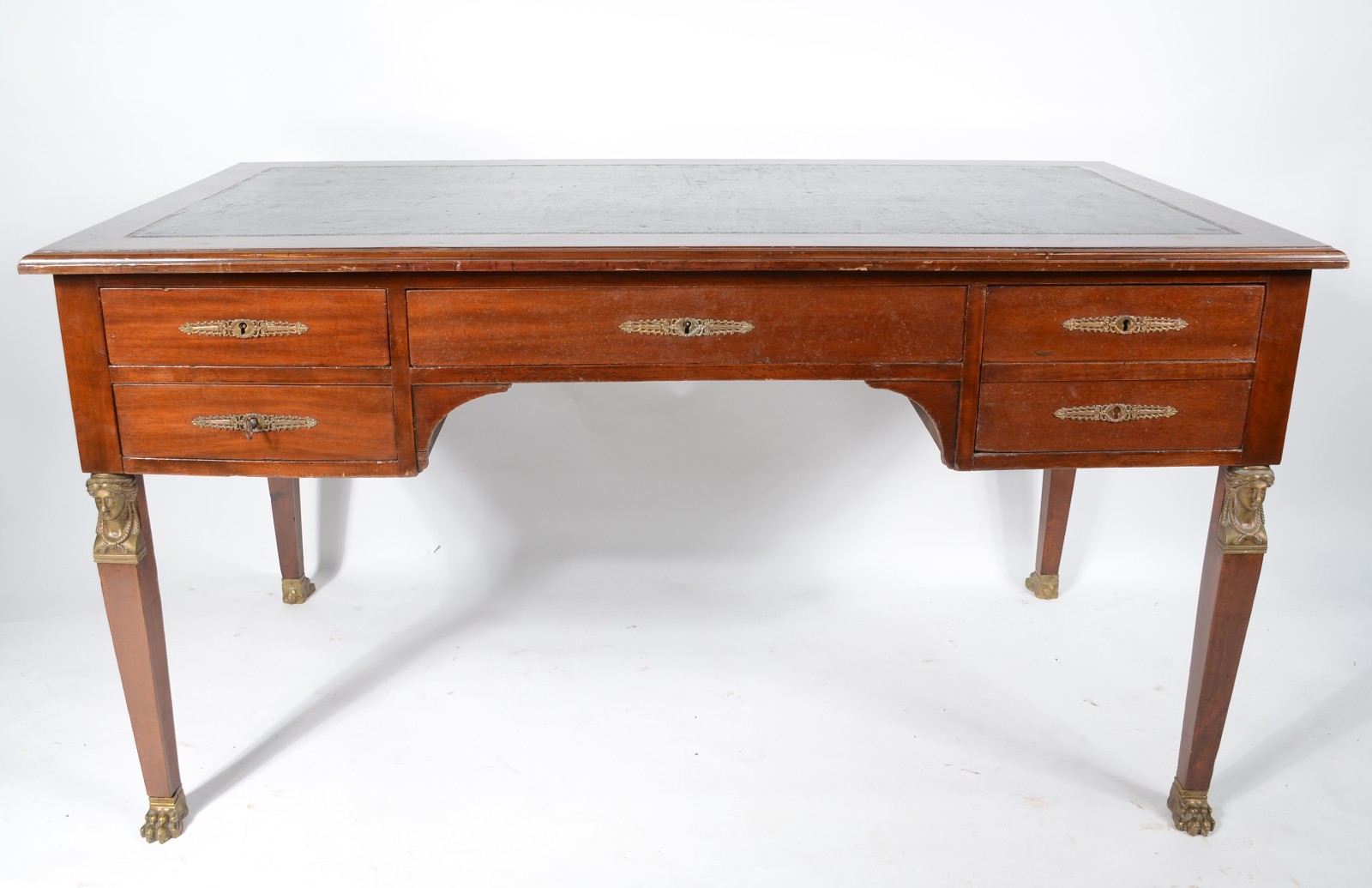 Mesa escrivaninha de madeira nobre, estilo "Empire" frances... - foto 3 de 11