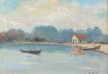 Sylvio Pinto (1918-1997), Ilha do Governador - Óleo sobre tela. Precisando de restauro.