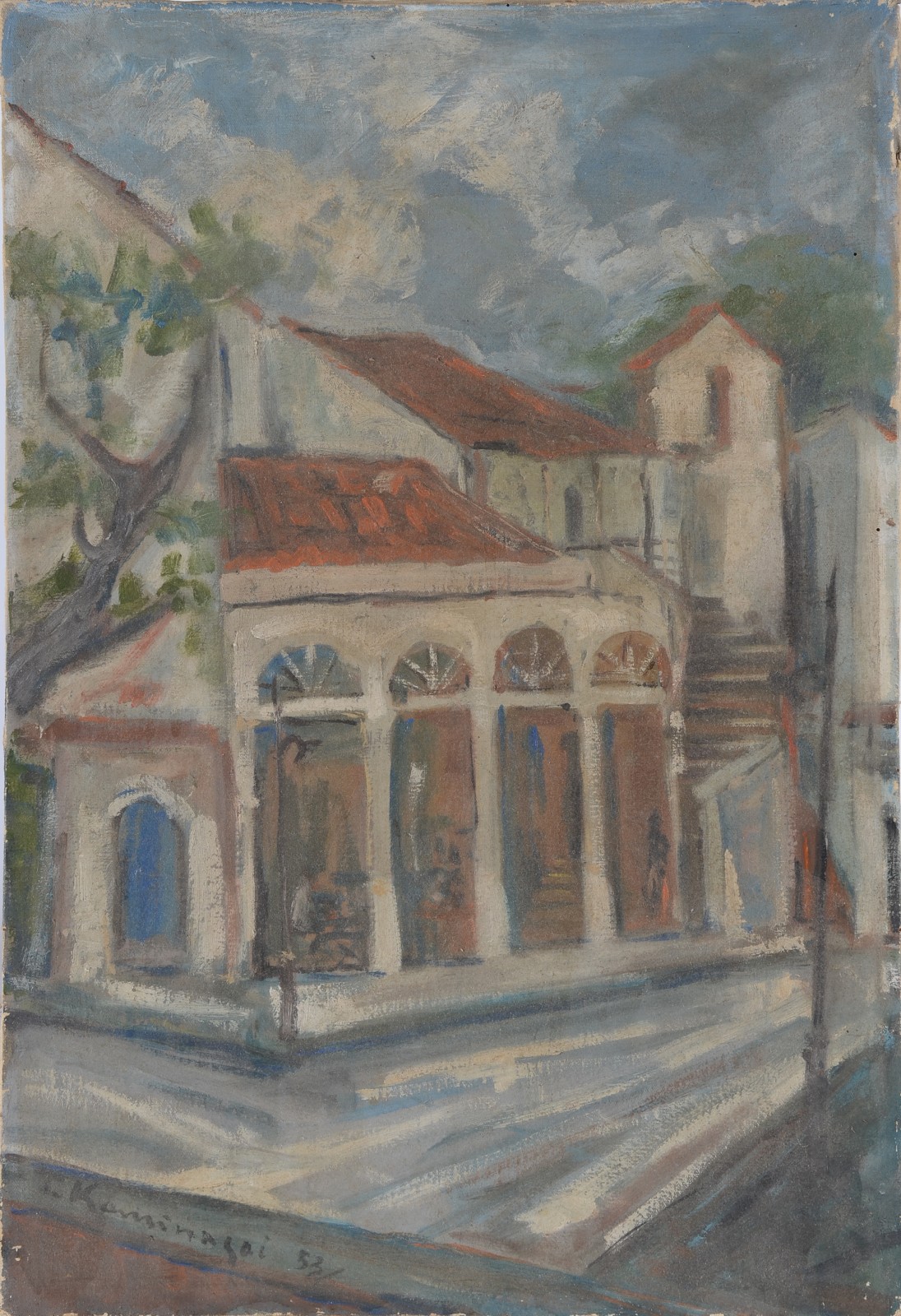 Tadashi Kaminagai (1899-1982), Rua com casario - foto 1 de 3