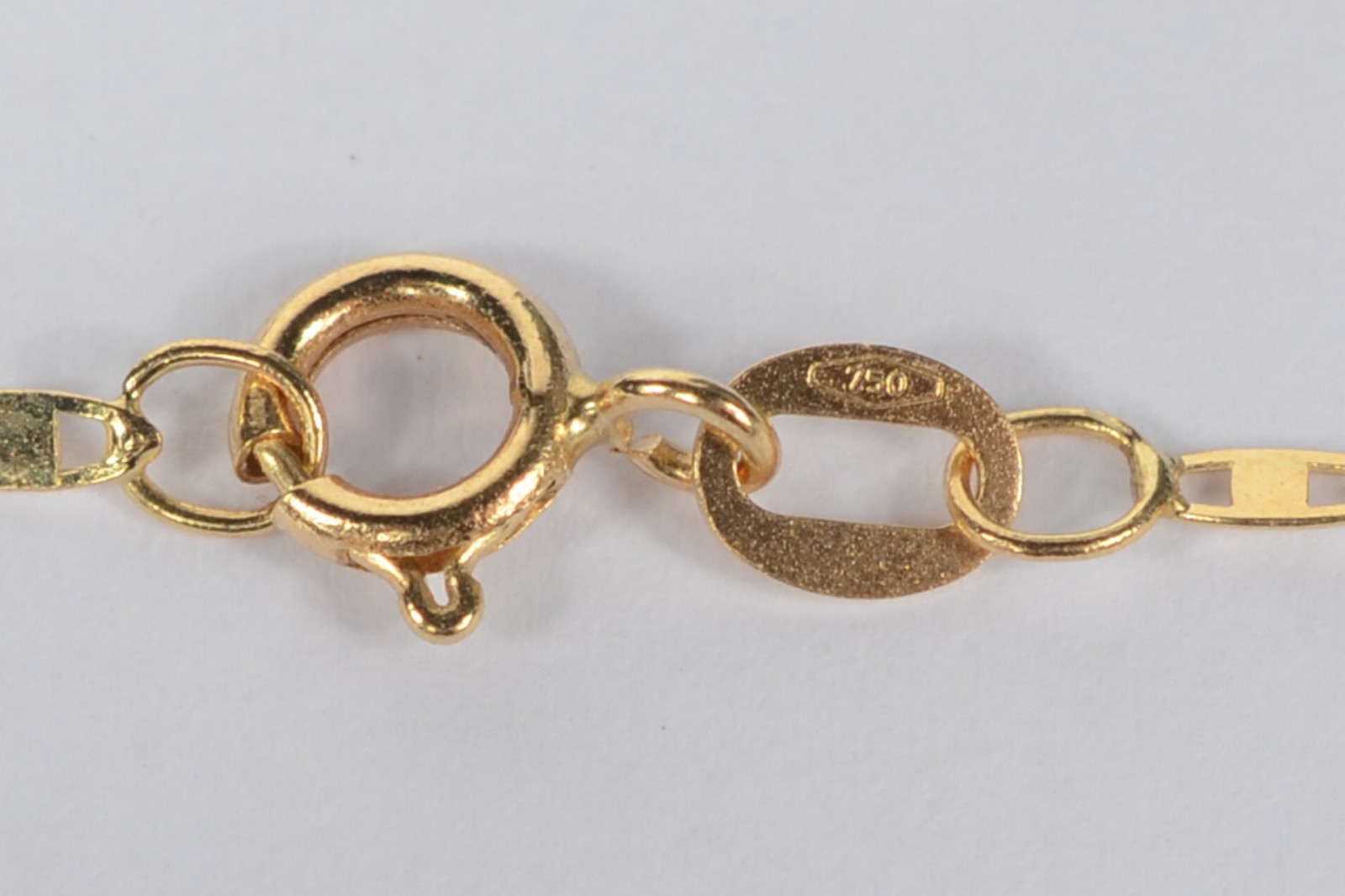 Colar com pendente com manto azul de ouro 18 k., contraste 750 mls... - foto 5 de 6