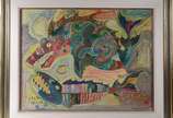 Chico da Silva (1910-1985), Animais Fantásticos - Óleo sobre tela. Datado 1964.