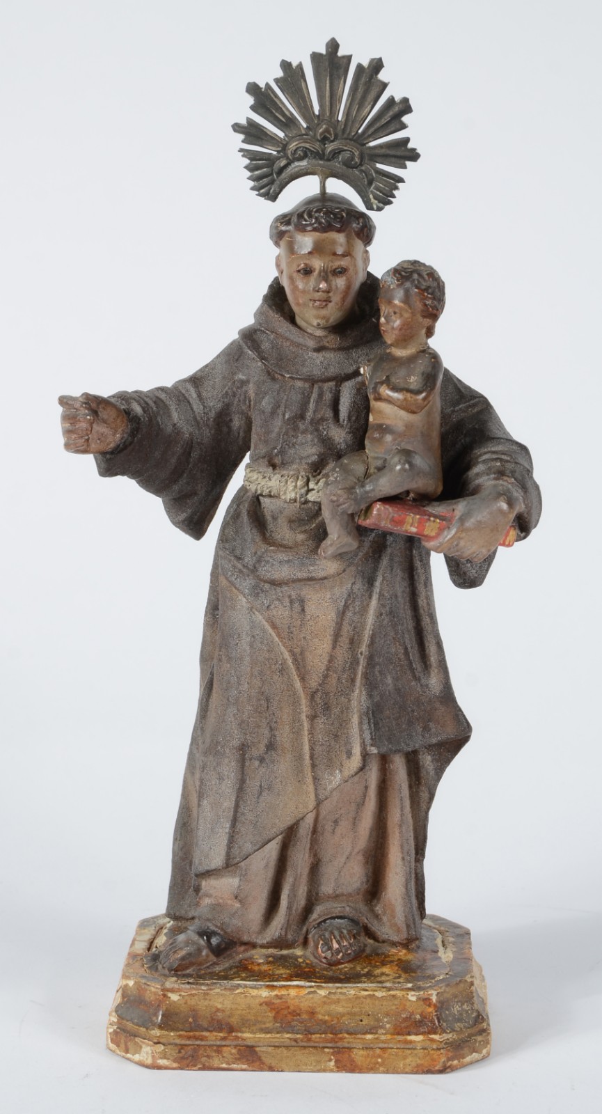 Santo Antonio com menino - Imagem de madeira policromada com... - foto 1 de 9