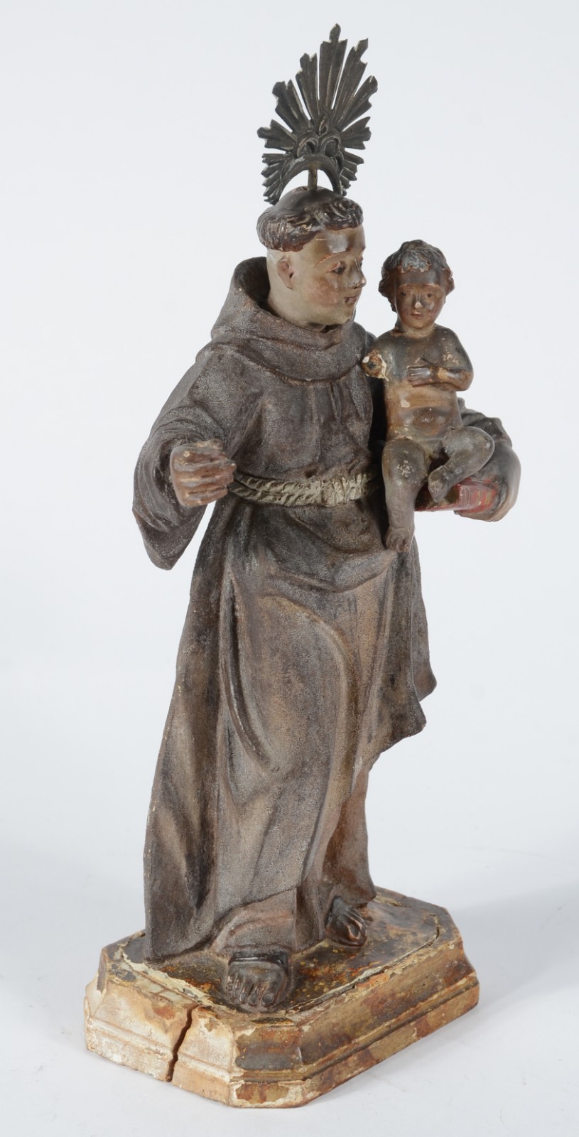 Santo Antonio com menino - Imagem de madeira policromada com... - foto 3 de 9