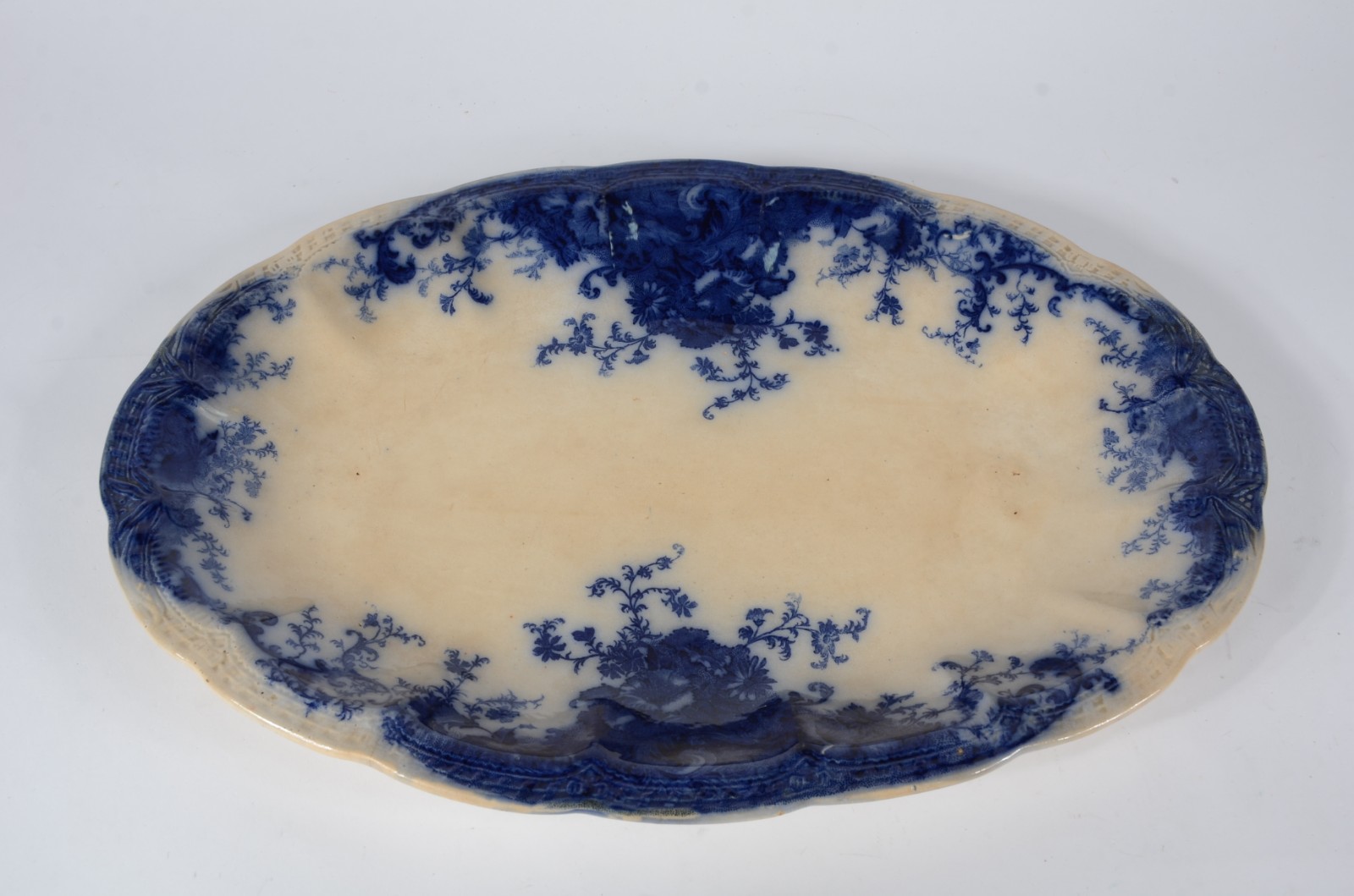 Travessa de faiança portuguesa Sacavem, decoração floral azul... - foto 1 de 6