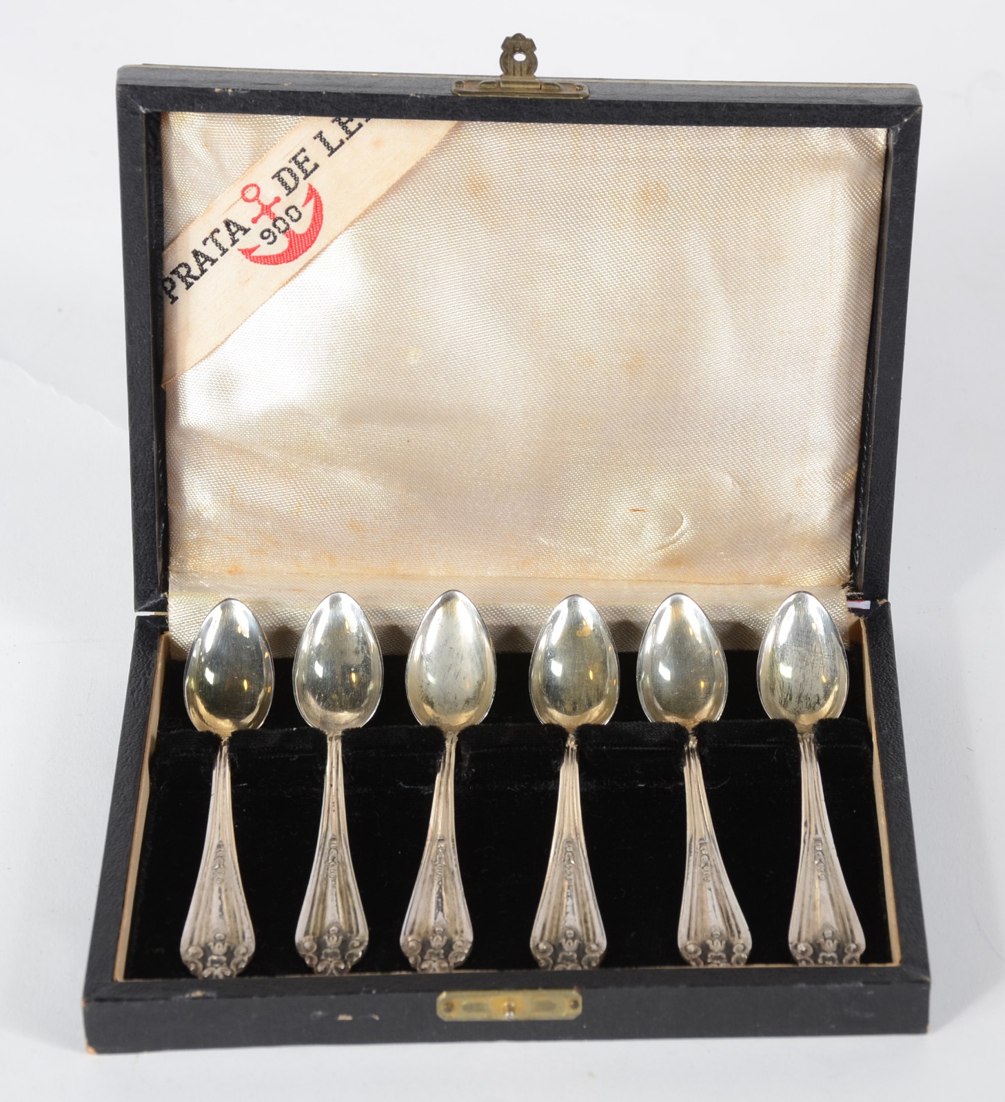 Conjunto com 6 colheres para café de prata contrastada. Peso da... - foto 2 de 7
