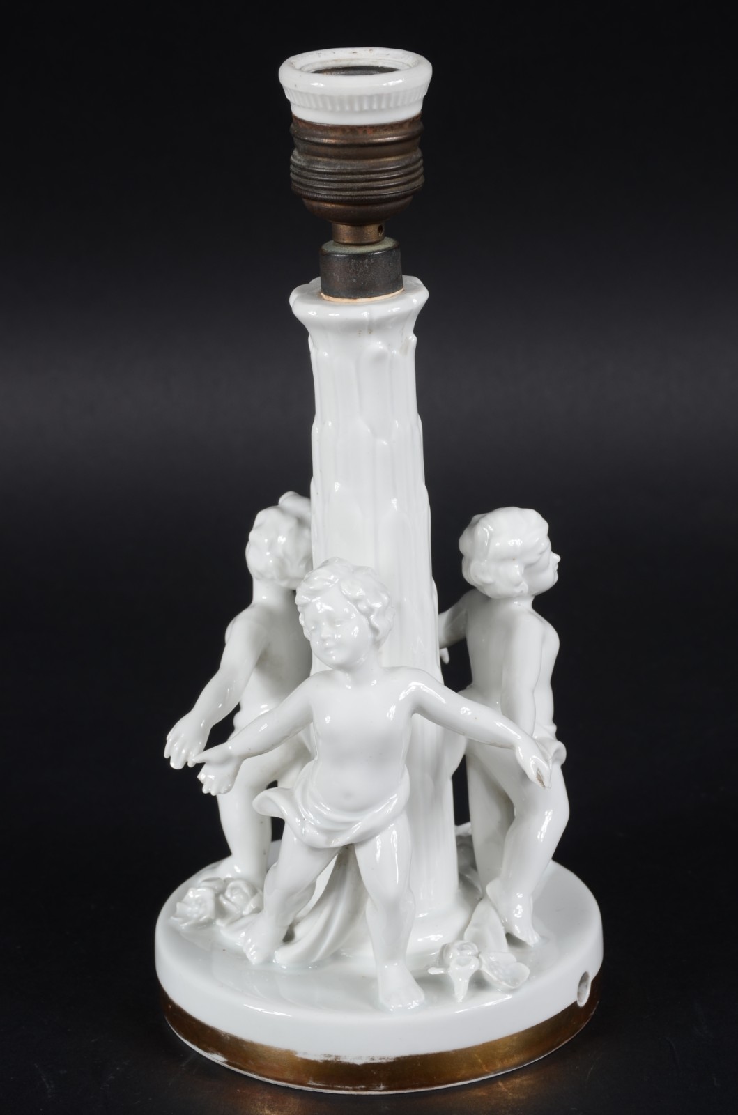 Base para abatjour de porcelana Bavaria decorada com quatro figuras... - foto 3 de 6