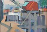 ORLANDO BRITO (1920/1981), Obras do Metrô - Pra... - Óleo sobre tela. Datado 1981.