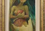 Dora Parentes (1937), Mulher com Maçã - Óleo sobre tela.