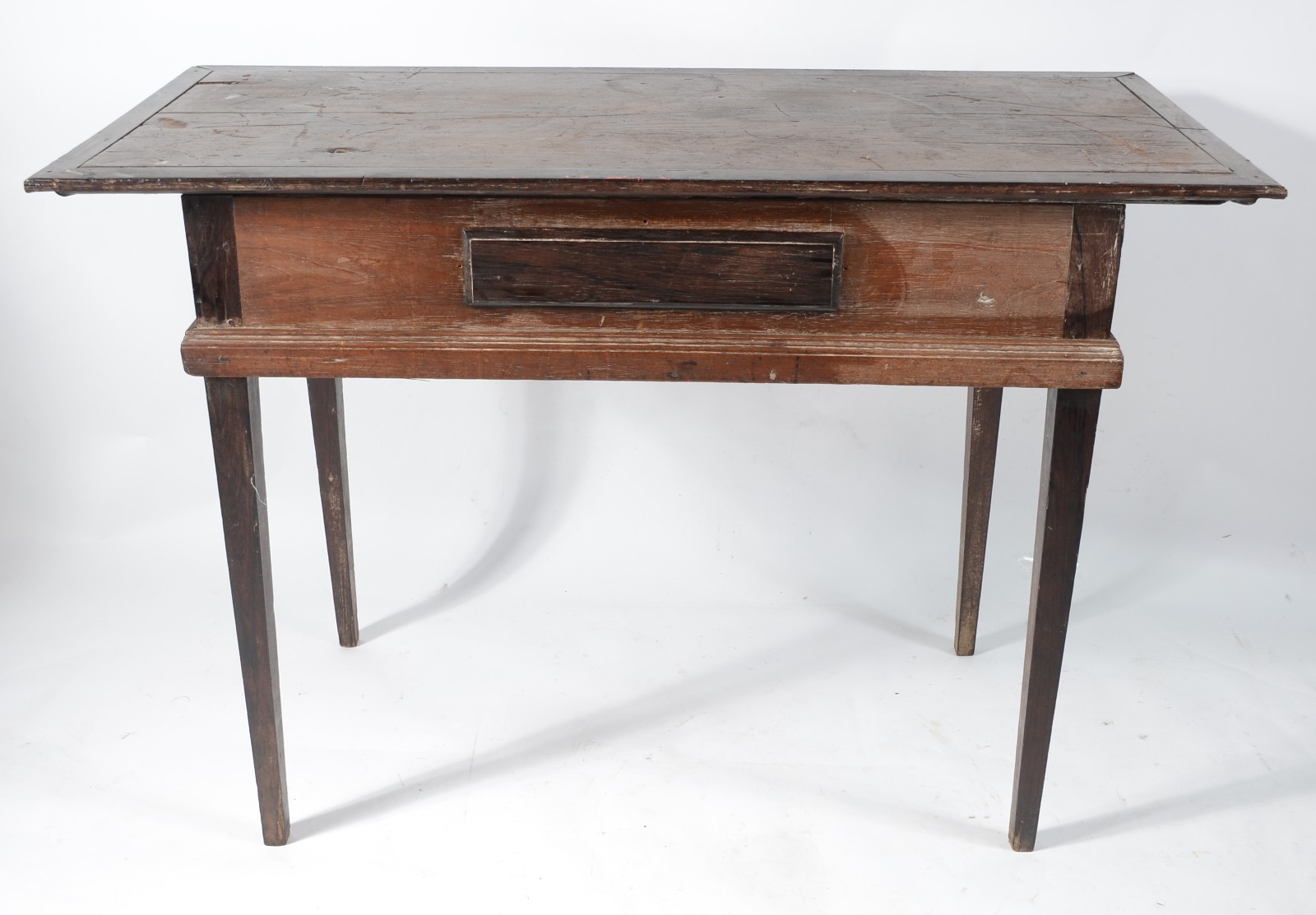 Mesa de encostar de madeira nobre, caixa retangular com uma gaveta... - foto 2 de 6