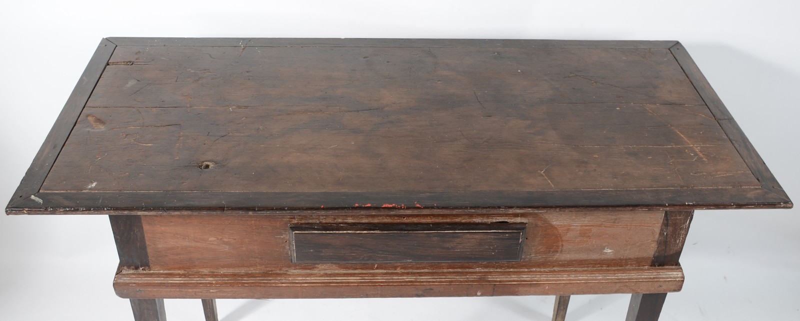 Mesa de encostar de madeira nobre, caixa retangular com uma gaveta... - foto 3 de 6
