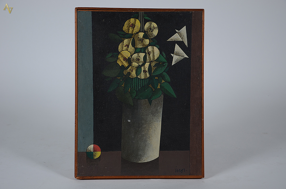 INOS CORRADIN - Flores com bola e pássaros de papel - ost - 42 x 30... - foto 1 de 4