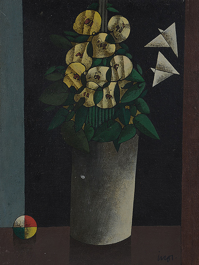 INOS CORRADIN - Flores com bola e pássaros de papel - ost - 42 x 30... - foto 2 de 4