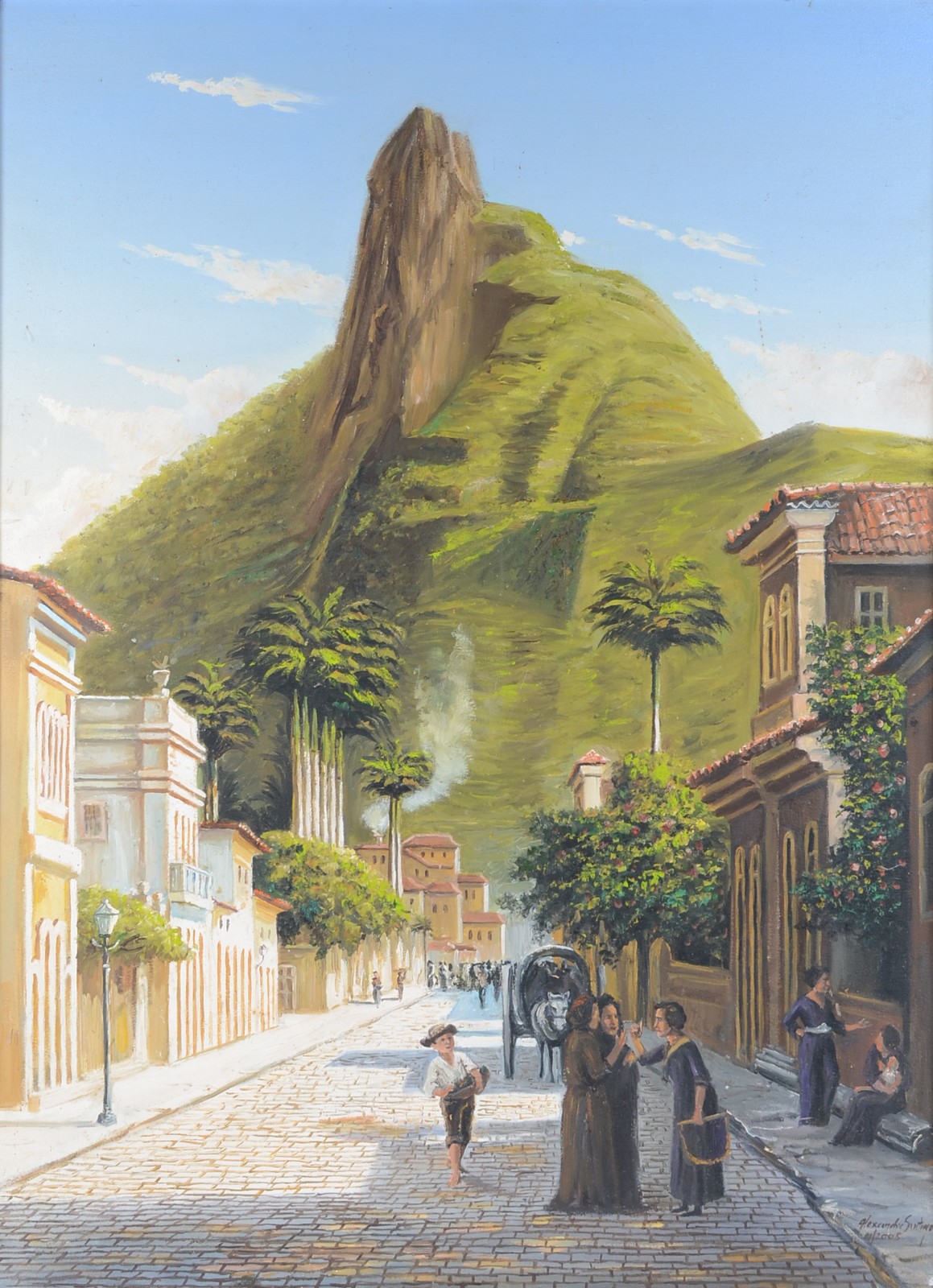 PAISAGEM URBANA. Datada 2005. (Moldura com cupim). - foto 1 de 4