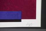 Eduardo Sued (1925),  - COMPOSIÇÃO GEOMÉTRICA - Serigrafia em cores sobre papel, cor predominante, vinho. Assinado e datado no canto inferior direito 2011.