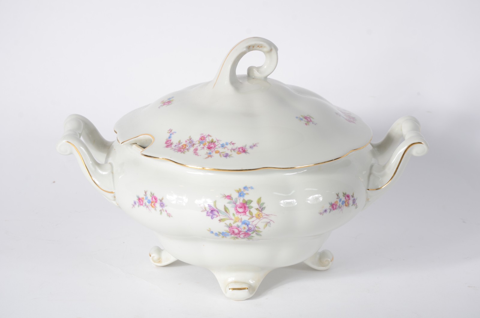 Aparelho de jantar de porcelana polonesa, decoração floral em... - foto 6 de 10