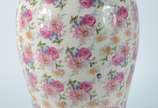 Grande vaso de cerâmica floral policromada. - Grande vaso de cerâmica floral policromada.