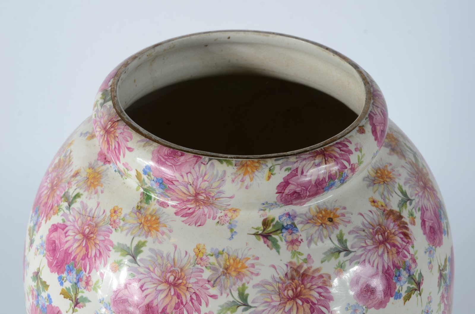 Grande vaso de cerâmica floral policromada. - foto 3 de 5