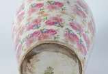 Grande vaso de cerâmica floral policromada. - Grande vaso de cerâmica floral policromada.
