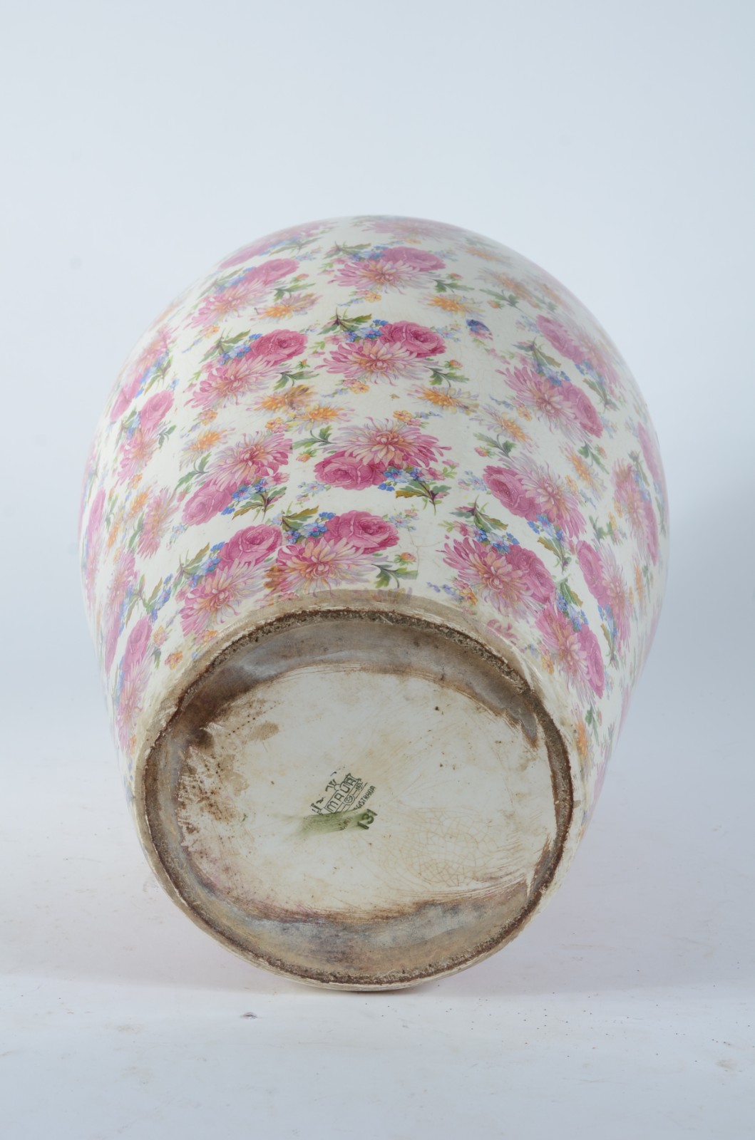 Grande vaso de cerâmica floral policromada. - foto 4 de 5