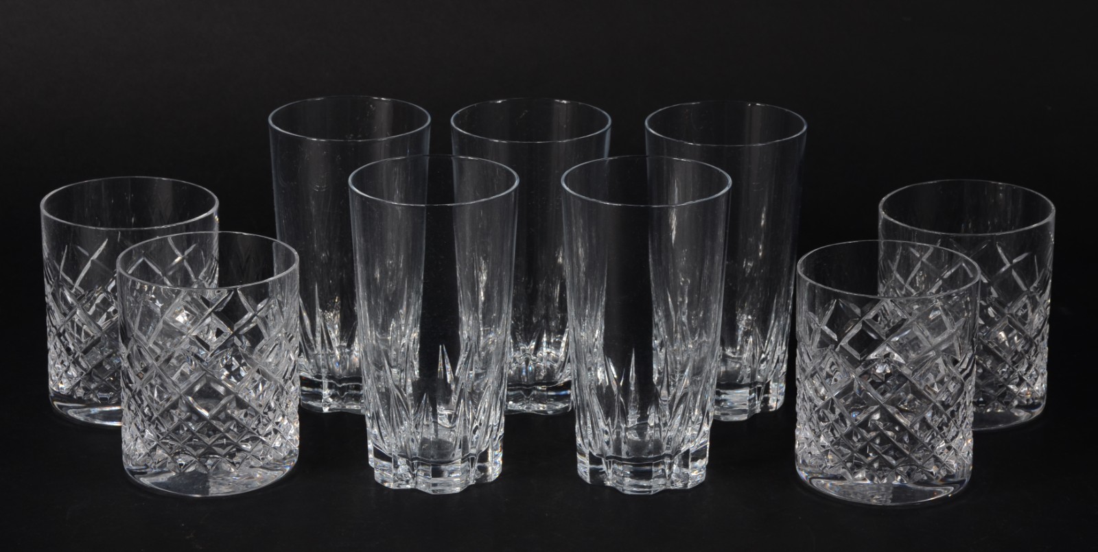 Diversos copos de cristal lapidado, sendo 5 longos e 4 para whisky - foto 3 de 5
