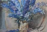 Leopoldo Gotuzzo (1887-1983), DELPHINIUM - Óleo sobre tela, datado e localizado Rio, 1951.