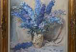 Leopoldo Gotuzzo (1887-1983), DELPHINIUM - Óleo sobre tela, datado e localizado Rio, 1951.