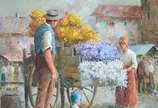 Anelio Latini (1926-1986), Vendedor de Flores - Óleo sobre tela. Datado 1978.