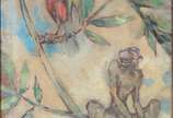 Helios Seelinger (1978-1965), Animais na árvore - Óleo sobre tela.
