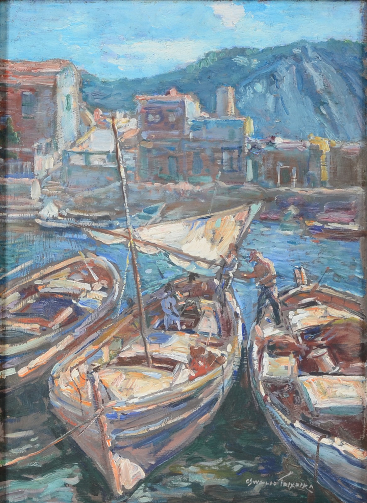 Oswaldo Teixeira (1905-1974), Figuras com barcos - foto 1 de 4