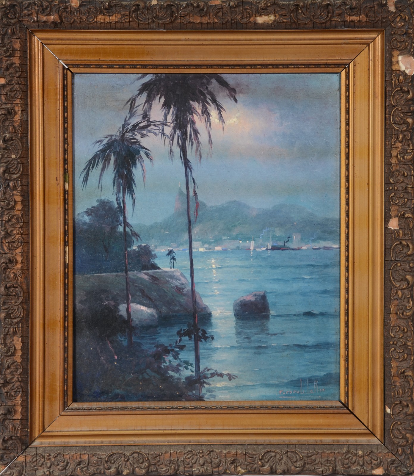 Francisco Coculilo (1893-1971), Baía de Guanabara com Corcovado ao fundo, RJ - foto 2 de 4