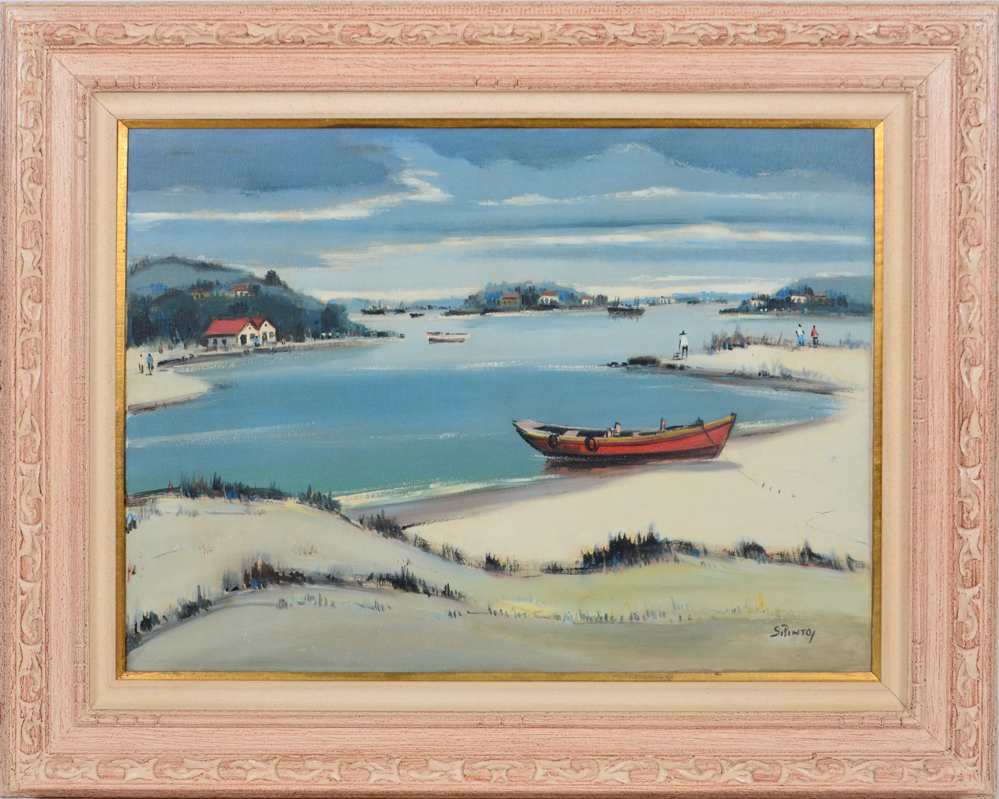 Sylvio Pinto (1918-1997), Praia com barco - foto 1 de 4