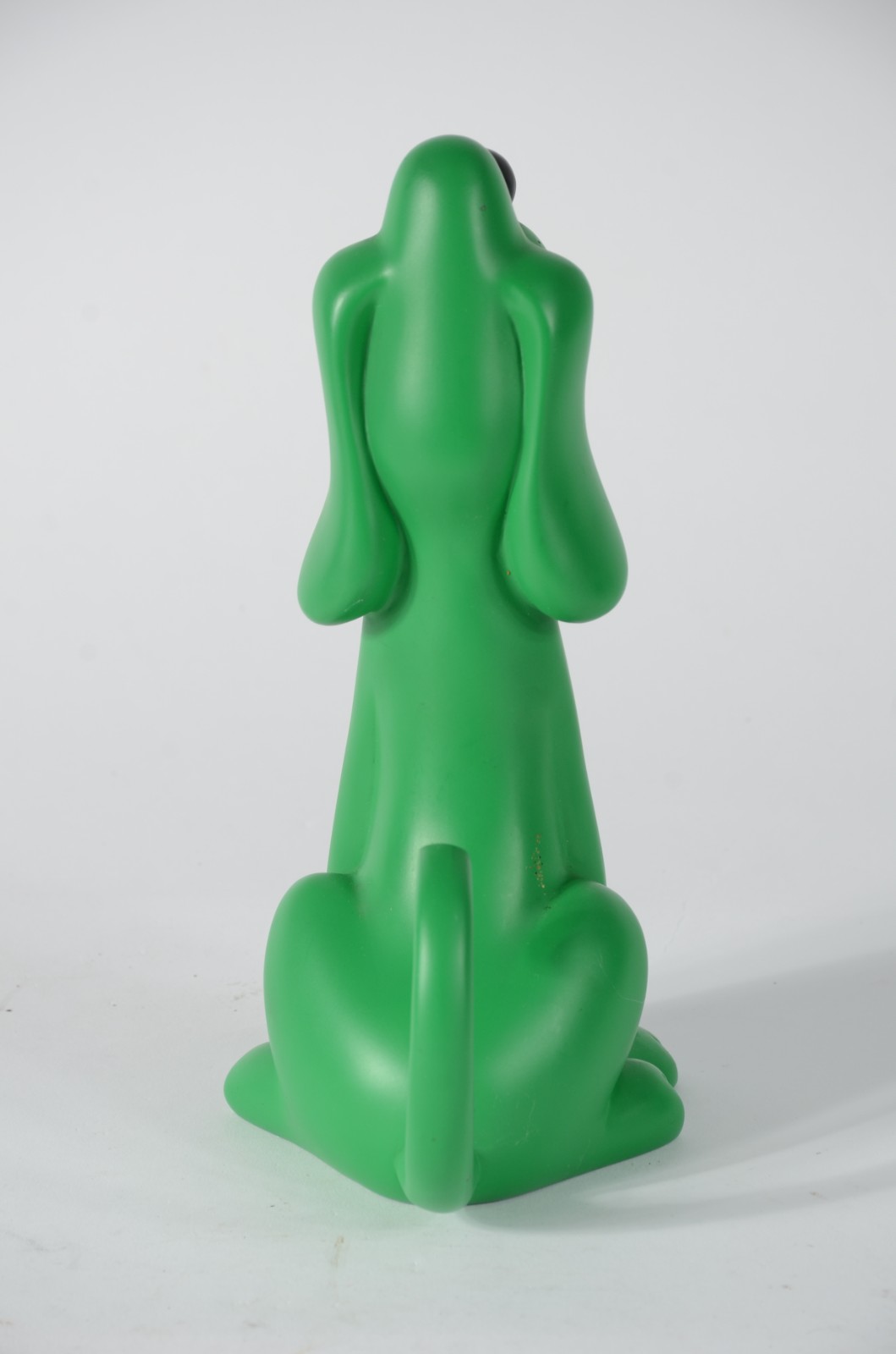 Escultura de gesso, formato de ção, cor verde. - foto 3 de 8