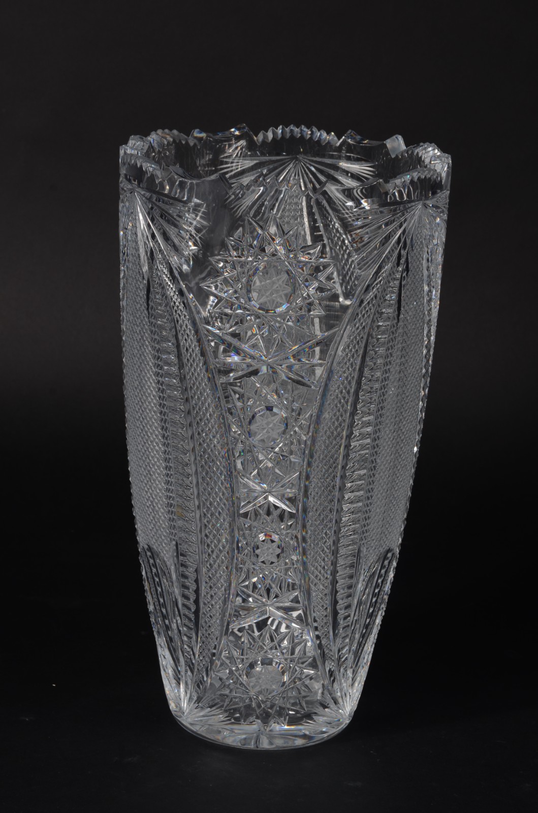 Grande vaso floreira de cristal tcheco lapidado - foto 4 de 4