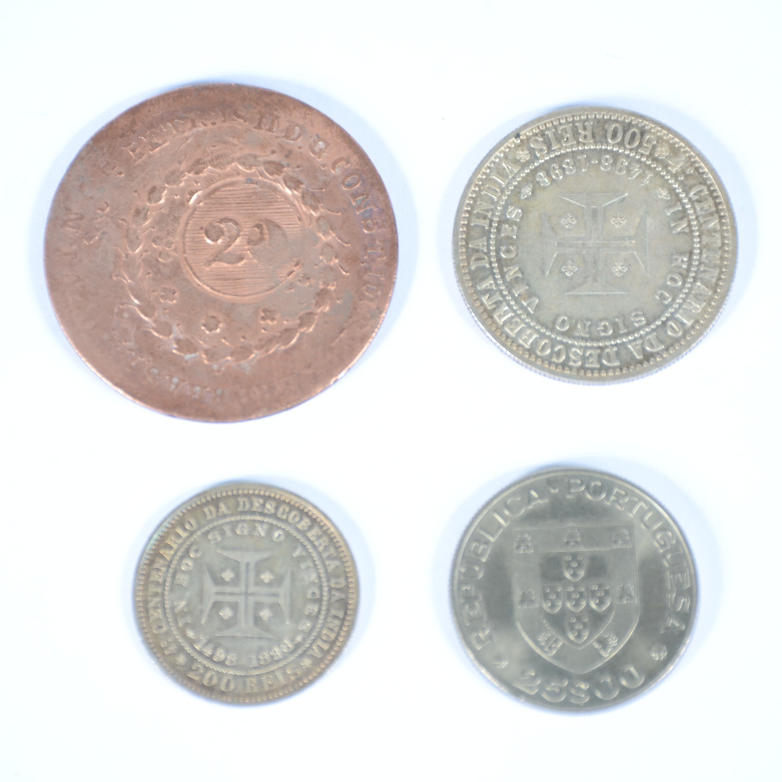 Coleção com 4 moedas: a) Petrus II - valor 20 b) 500 reis - prata... - foto 2 de 2